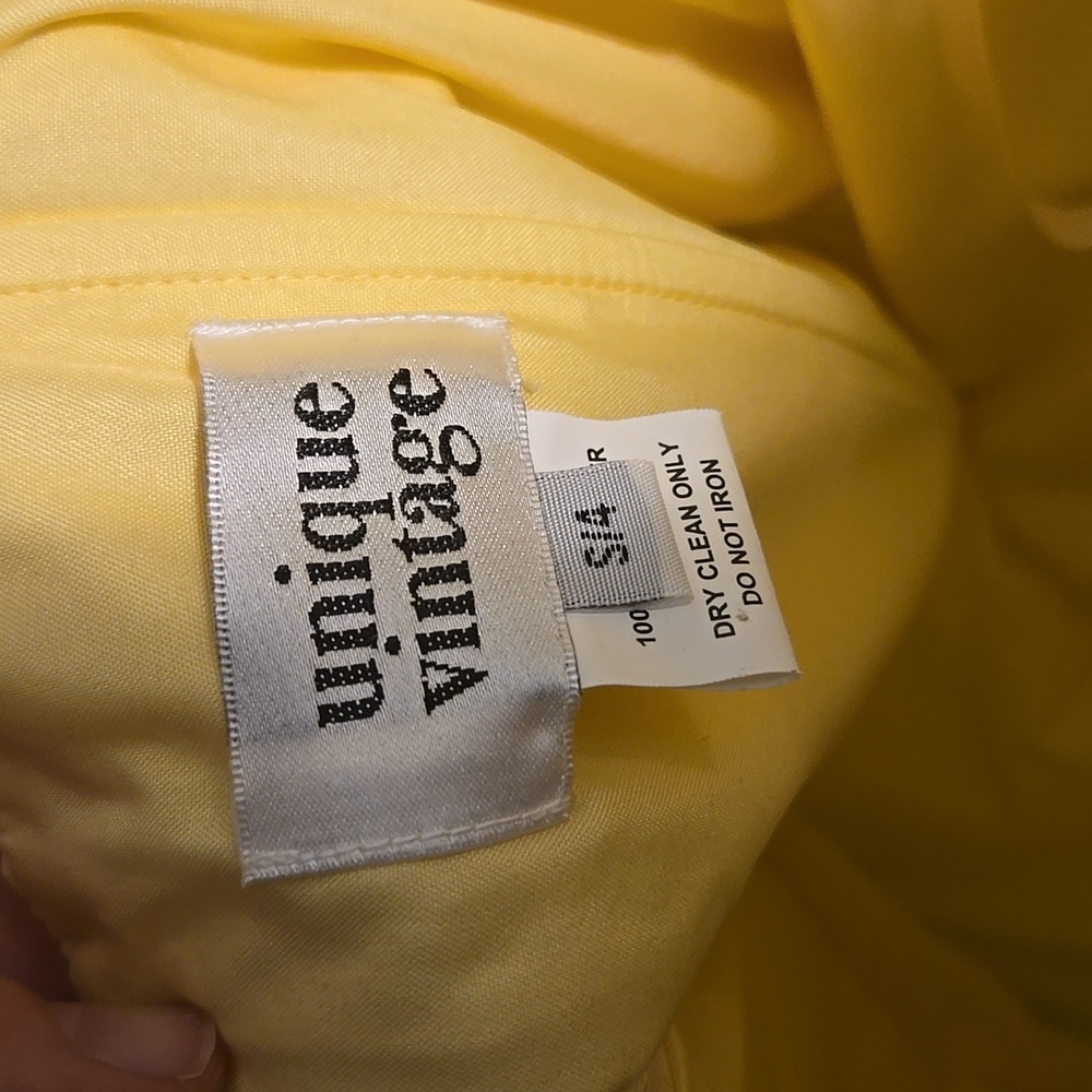 Unique Vintage Yellow Swing Dress Size 4 Small - Picture 2 of 4
